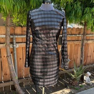 Vince Camuto Velvet Long Sleeve Mini Dress